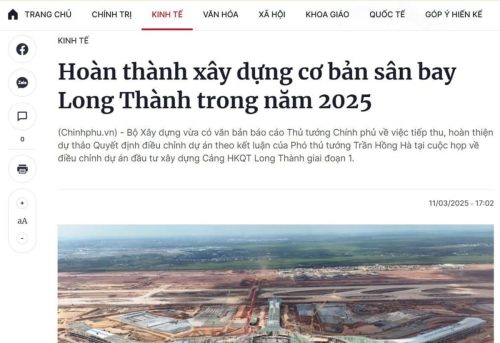 BÁO VỀ TIẾN ĐỘ SÂN BAY LONG THÀNH