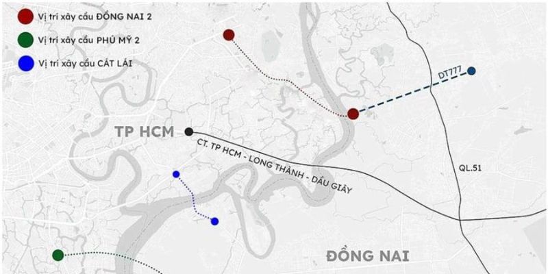 Dự án cầu Cát Lái, Đồng Nai 2 và Phú Mỹ 2 kết nối TP.HCM với Đồng Nai 1 Dự án cầu thay phà Cát Lái